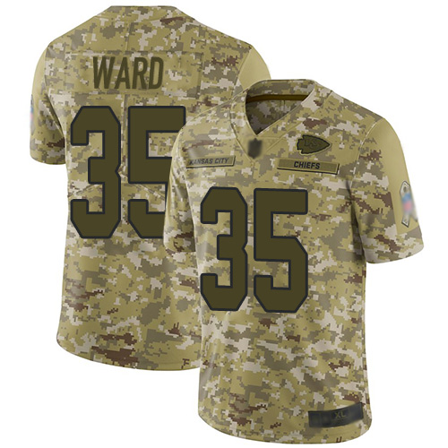 Men Kansas City Chiefs #35 Ward Charvarius Limited Camo 2018 Salute to Service Football Nike NFL Jersey